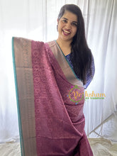 Majenta Kora Muslin Saree-VS651
